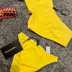 PrettyLittleThing Vibrant Yellow Swimwear